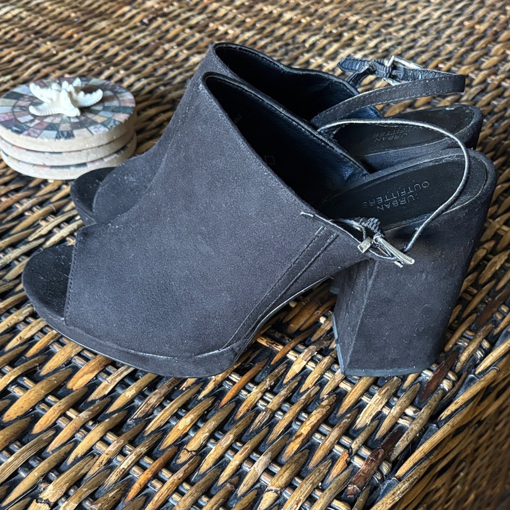 Urban Outfitters Black Suede Mules